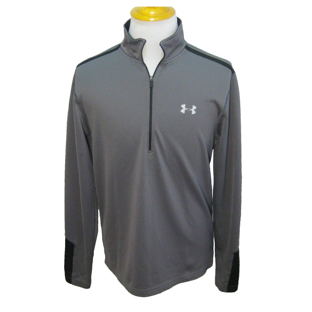 UNDER ARMOUR Men's (Size Medium) Gray Long Sleeve Athletic 1/4 Zip Shirt Fitness